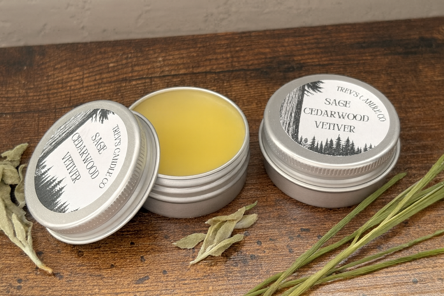 Solid Scent: Sage, Cedarwood, and Vetiver